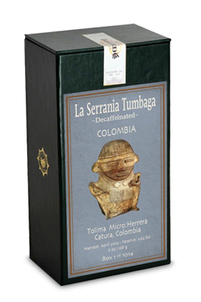 SOLD OUT! Exotic Origins Coffee: 3 Boxes of 88 Point – Decaf – La Serrania Tumbaga – Varietal: Caturra – Herrera Micro Climate, Tolima Region, Colombia – Limited Reserve of 462 Pounds – Save 10% on Three Sequentially Numbered Boxes of 1,014 – Whole Bean – 6 Oz.