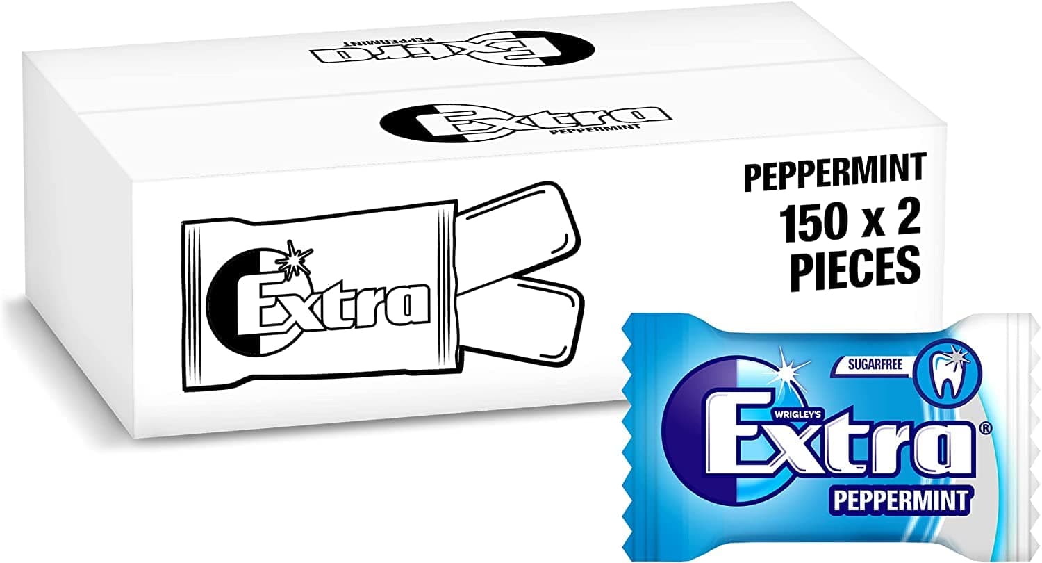 Extra Peppermint Chewing Gum (30 x 10 = 300gum pieces) Best Chewing gum Jar for gift.