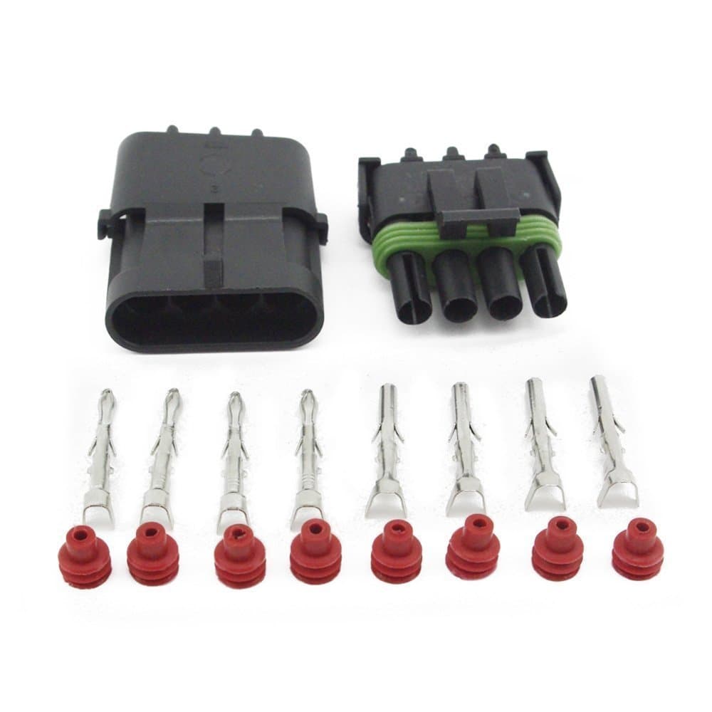 Weather Pack delphi 10 sets Kit 4 Pin Way Waterproof Electrical Wire automotive Connector Plug Single row