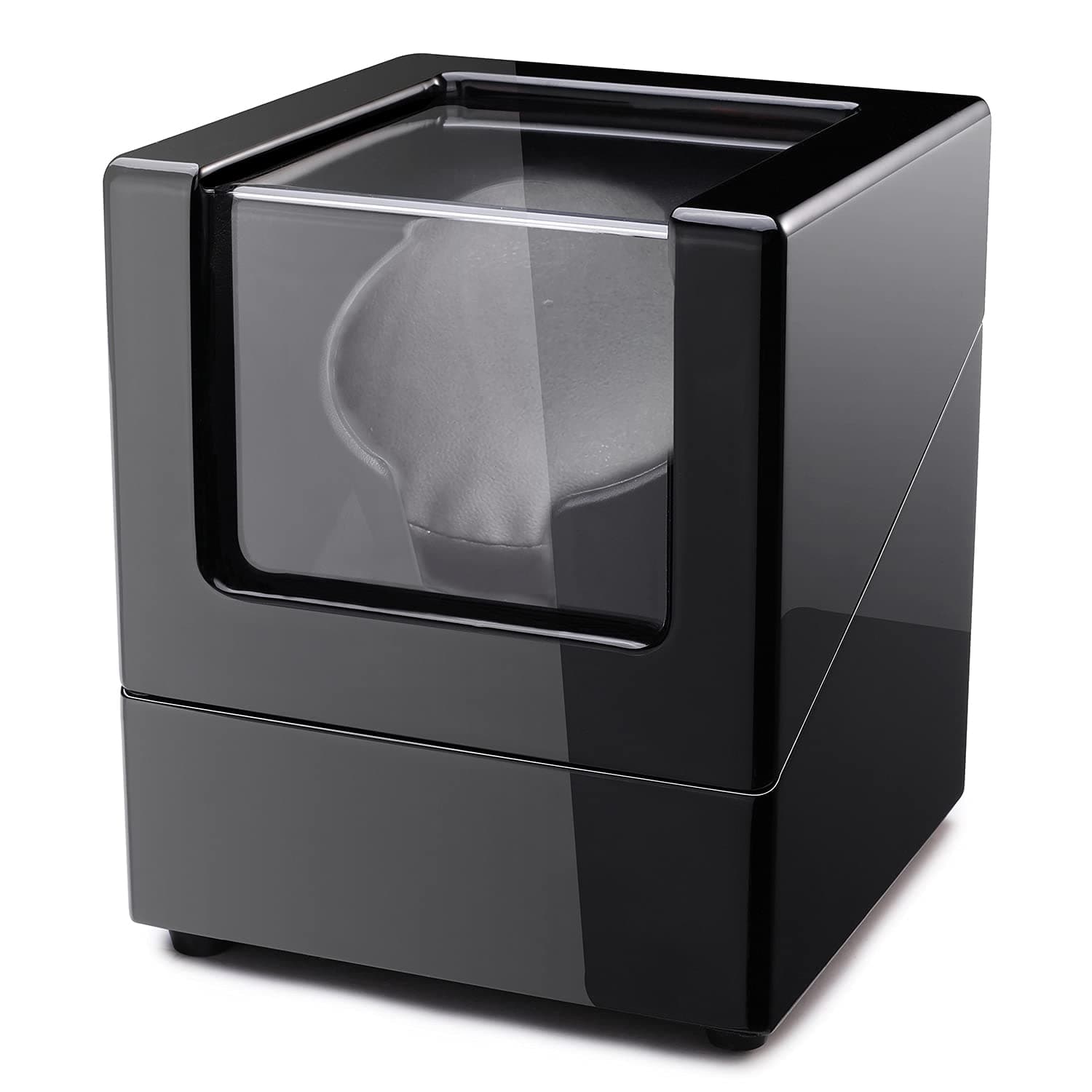 Watch Winder for Single Automatic Watches with Quiet Motors Piano Paint by AC Adapter or Battery