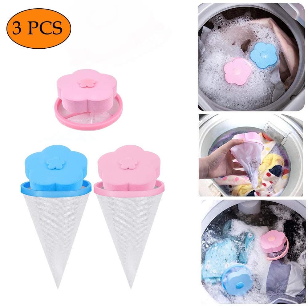 STN Reusable Washing Machine Hair Net Pouch, Portable Washer Lint Catcher, Hair Filter Net Pouch, Washer Hair Catcher for Washing Machine