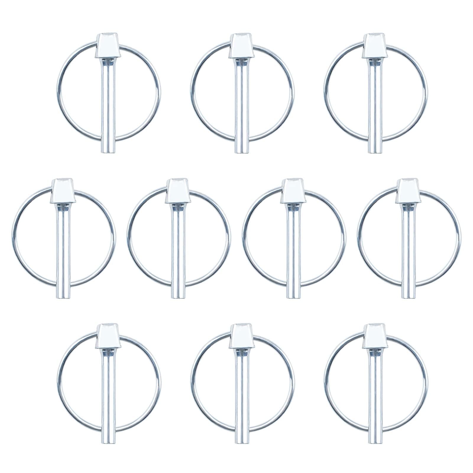 INCREWAY Lynch Pin, 10PCS Dia 6mm Carbon Steel Trailer Lock Pin Lynch Retaining Pins Locking Pin Fasteners for Track Farm Lawn