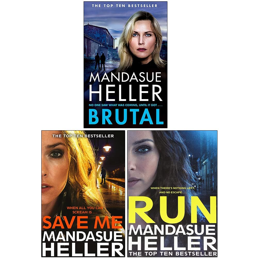 Mandasue Heller Collection 3 Books Set (Brutal, Save Me, Run)