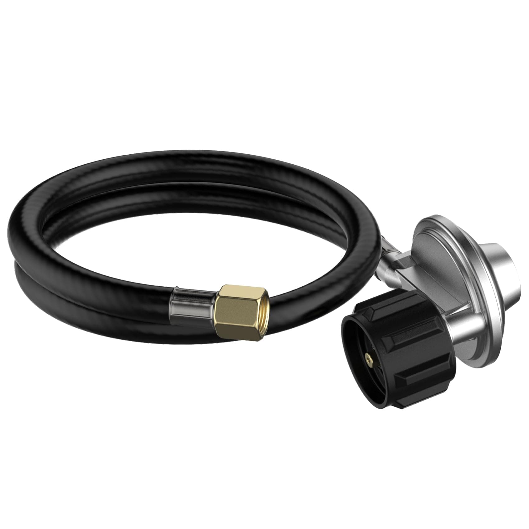 onlyfire 21-Inch Propane Hose and Regulator Kit with QCC1 Valve Assembely for Most LP Gas Grill, Heater and Fire Pit Table, 3/8" Female Flare Nut