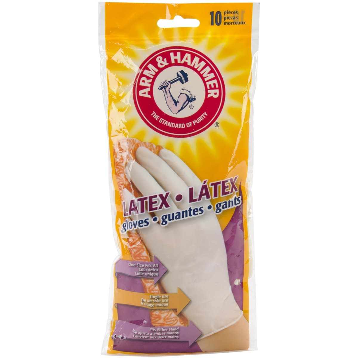 Arm & Hammer Regent 10 Pack Universal Latex Gloves, White