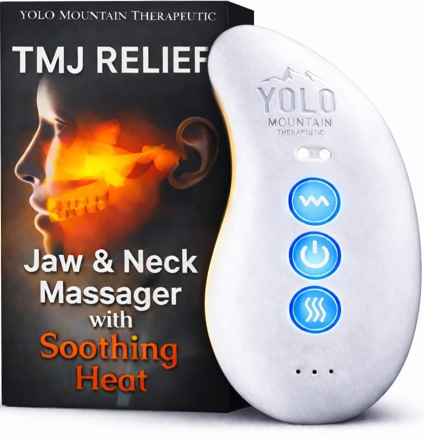 Tmj Relief Products Jaw & Neck Massager W/Soothing Heat Mode-Patented Massage Tool, 10 Gentle Vibration Modes, Eases Pain, Stiffness, Fsa/Hsa Accredited