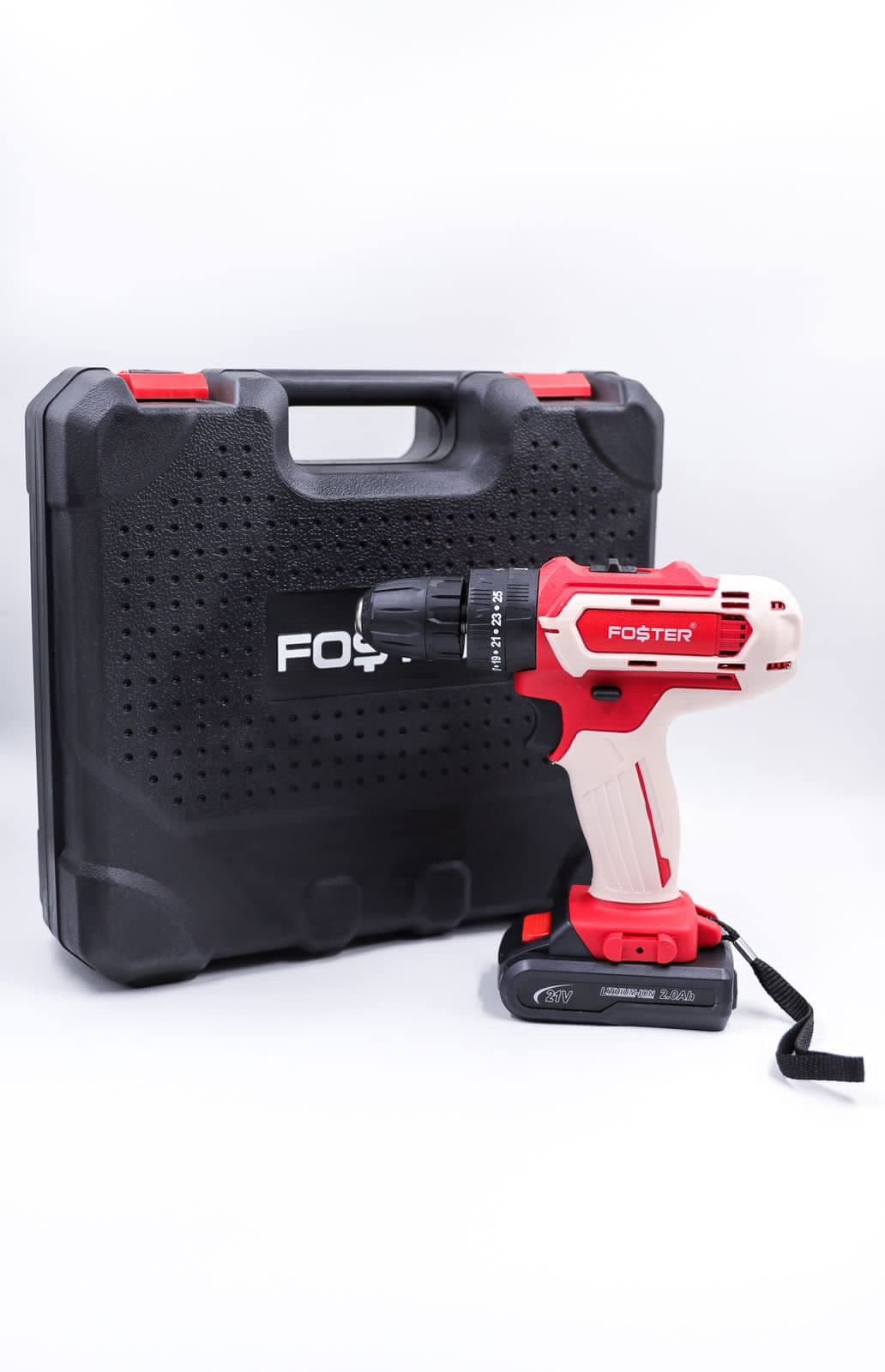 FOSTER FK 44-21 Brushless Impact CORDLESS Drill machine/Screwdriver 2000mAH, Chuck 10mm, 25-Level Torque with Lithium Ion Battery and Charger Drilling and Screwdriver Machine Tool kit