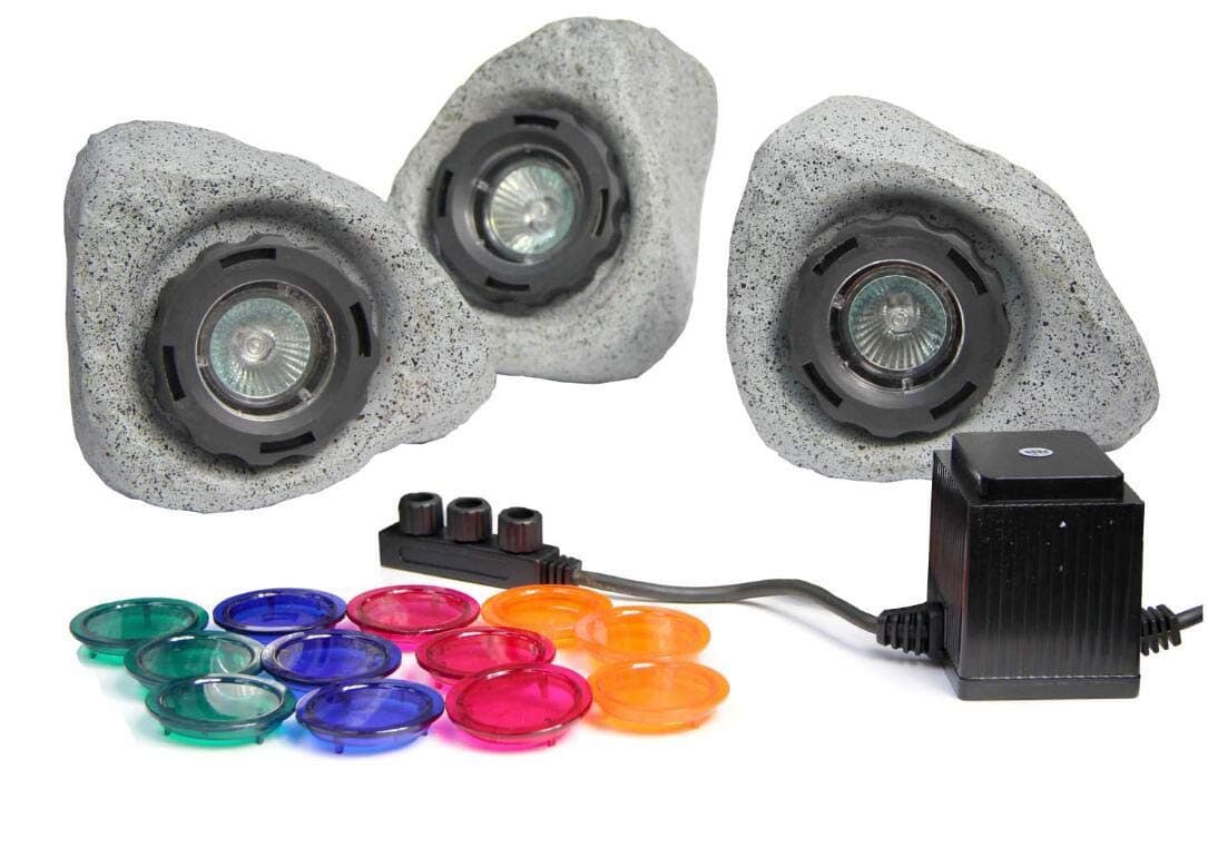 Rock-shaped Underwater Pond Light Waterproof Fountain Lamp, set of 3pcs