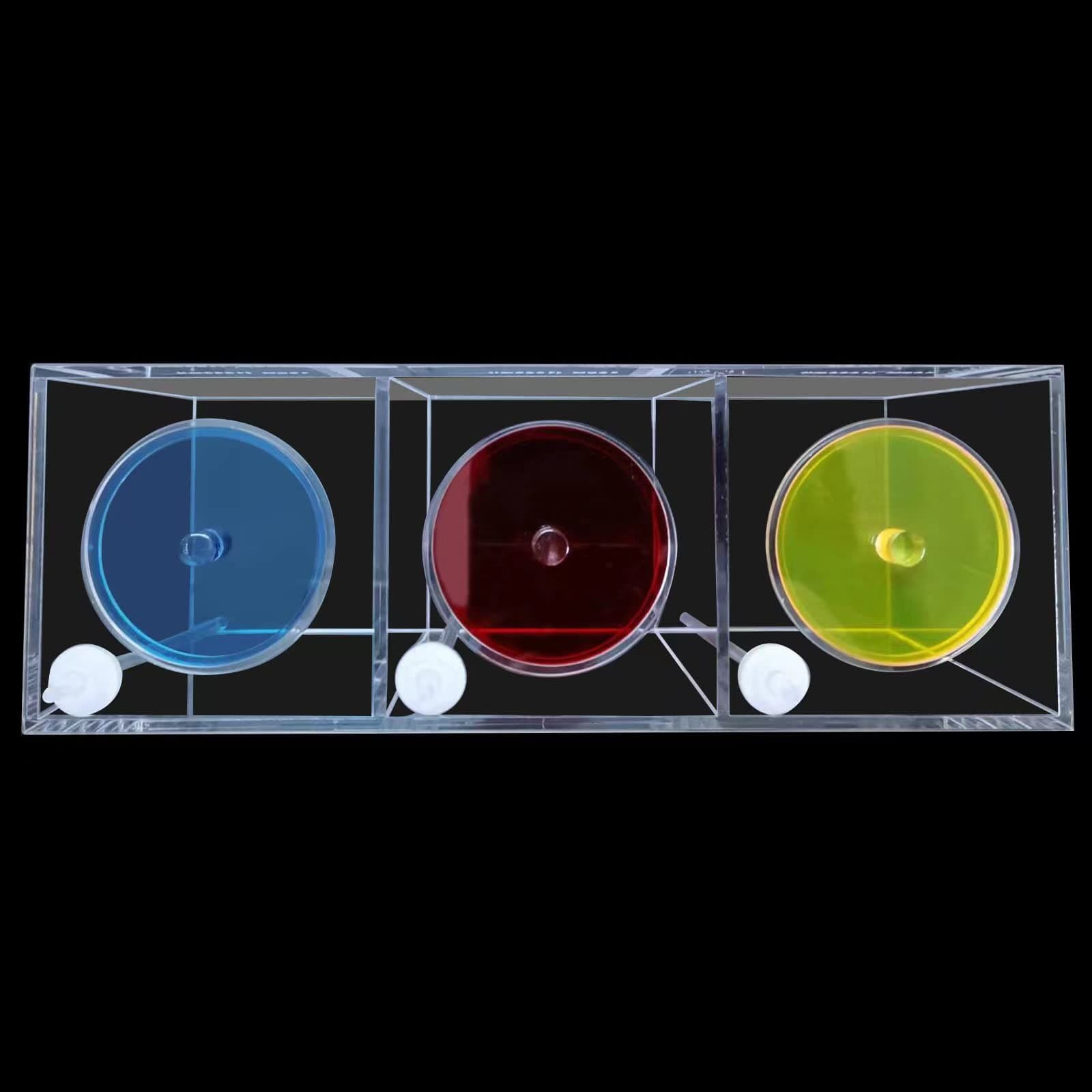 1.5L/4.5L dosing Container,dosing Pump Liquid containers Liquid srorage Bucket Made of acryli,Reservoir (1grid Blue lid/3grid Yellow red Blue lid) (4.5L 3grid Yellow red Blue lid)