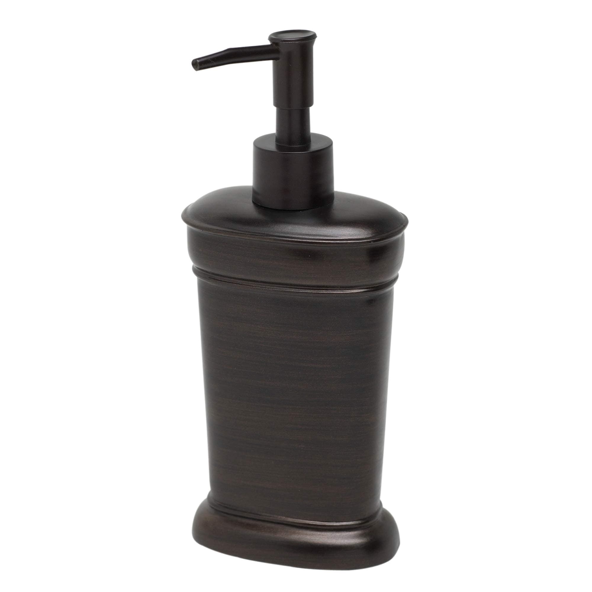 Marion India Ink Bathroom Soap Dispenser with Modern Resin Design, Lotion Dispenser with Pump for Bathroom Decor, Bronze