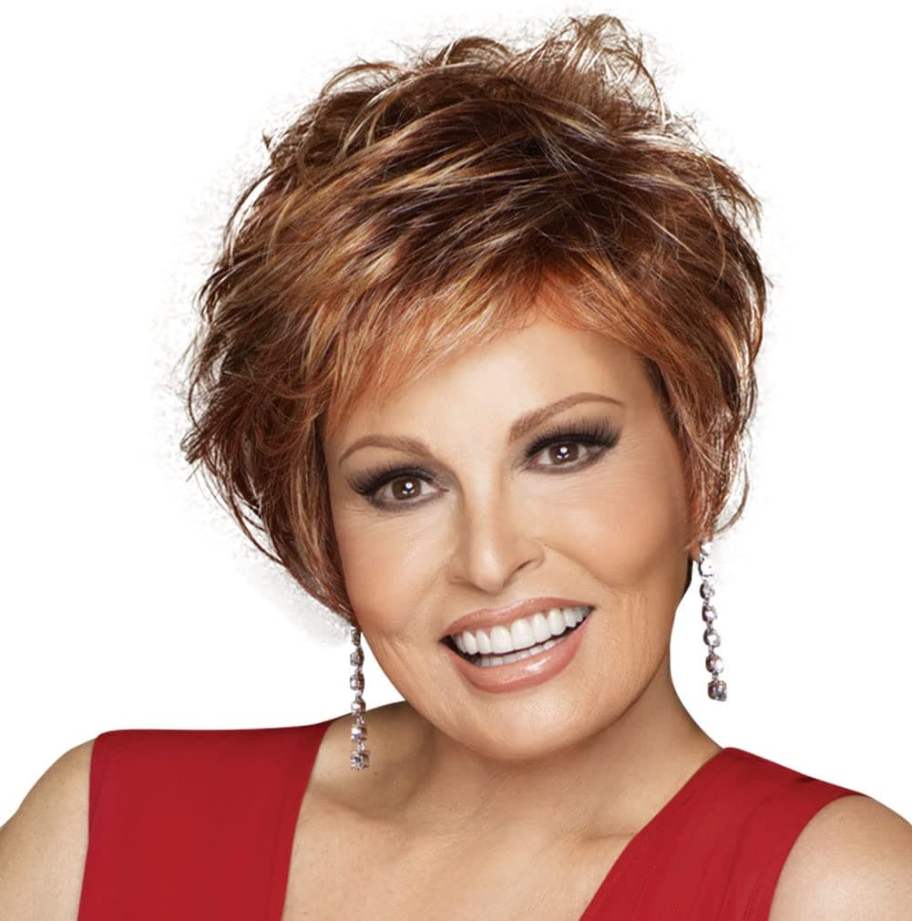 Cinch Capless Wig Color R29S+ GLAZED STRAWBERRY - Raquel Welch Wigs Synthetic Women's Wigs Short Sassy Asymmetrical Cropped Cut Memory Cap II