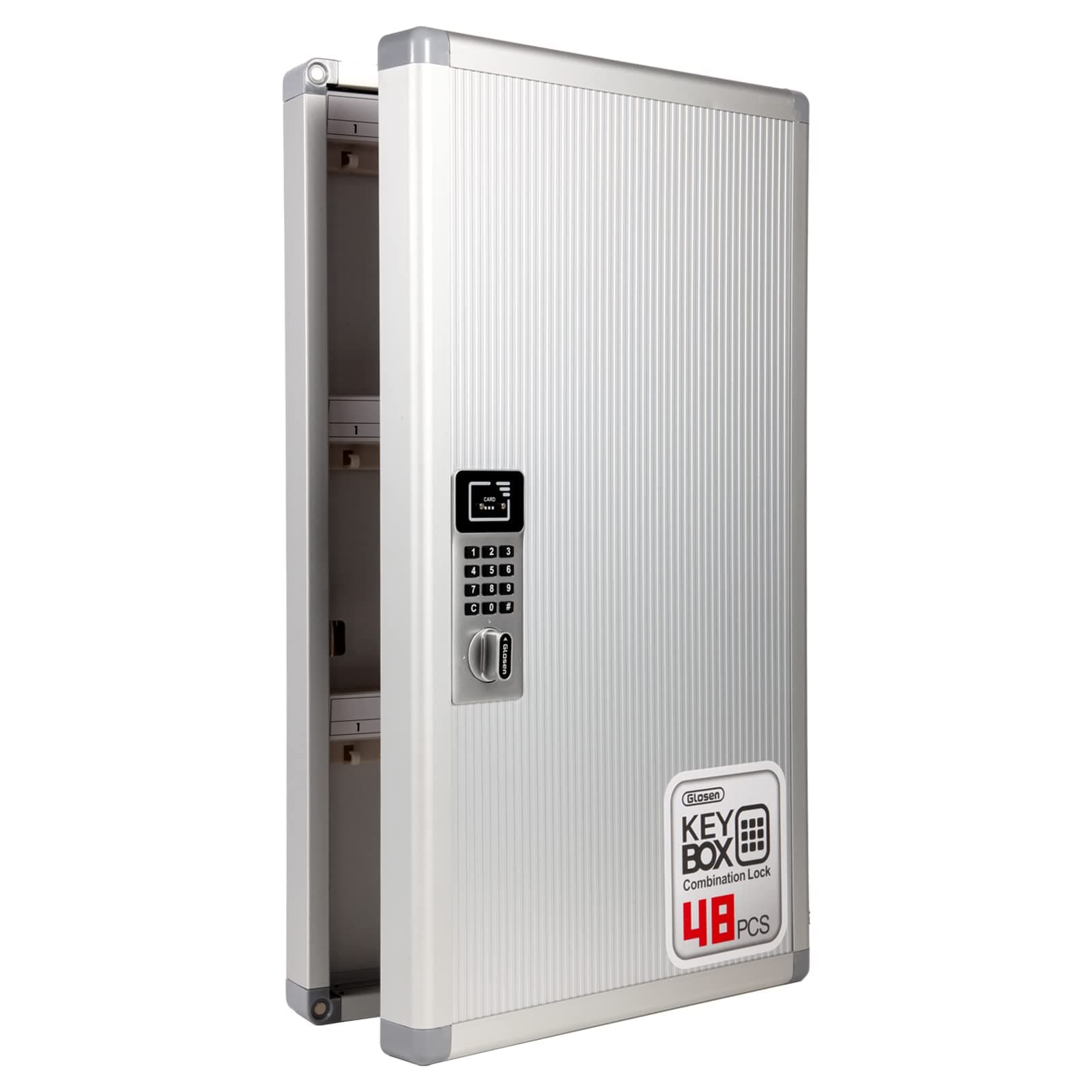 Key Organizer Lock Box with Combination Lock, Key Box Wall Mount with Code Lock and Key Tag for House Keys Outdoor Key Cabinet 10.82 * 2.55 * 18.9 Inch 【48 Slots】