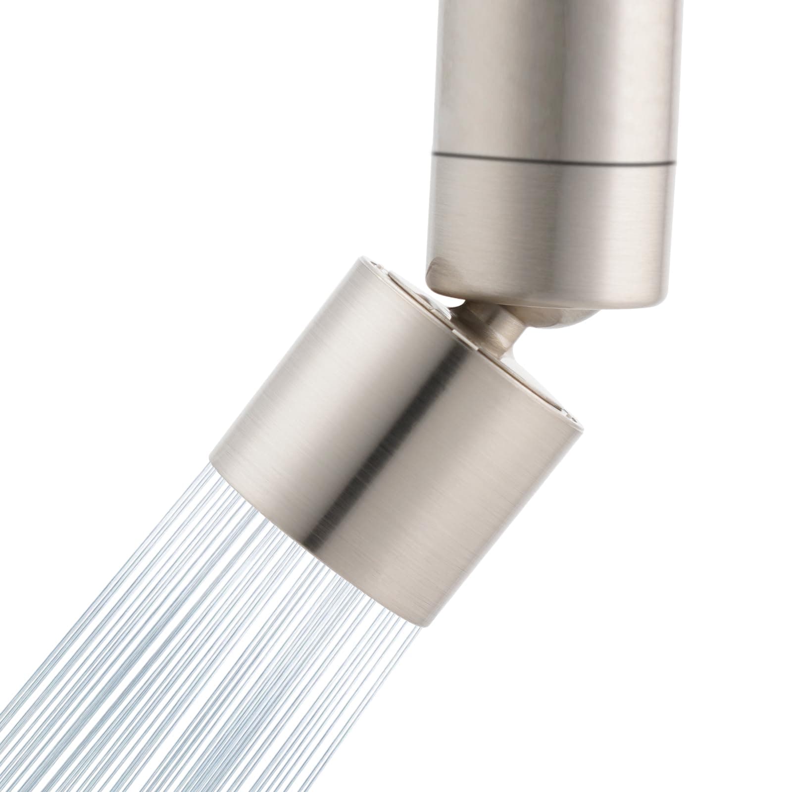 Hibbent NSF/ANSI/CAN 61 Certified Faucet Aerator, CUPC Certification 360 Degree Swivel Kitchen 2-Flow Sprayer Splash-Proof Water Saving Faucet Extender- 55/64 Inch-27UNS Female Thread, Brushed Nickel