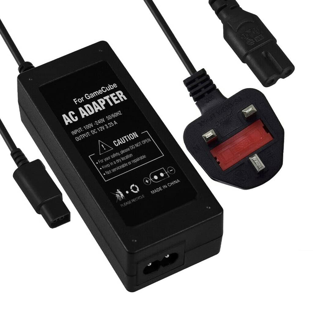 SuperSmashMedia® - Nintendo GameCube Power Supply UK NGC Console Wall Adapter Charger AC Cable Power Pack