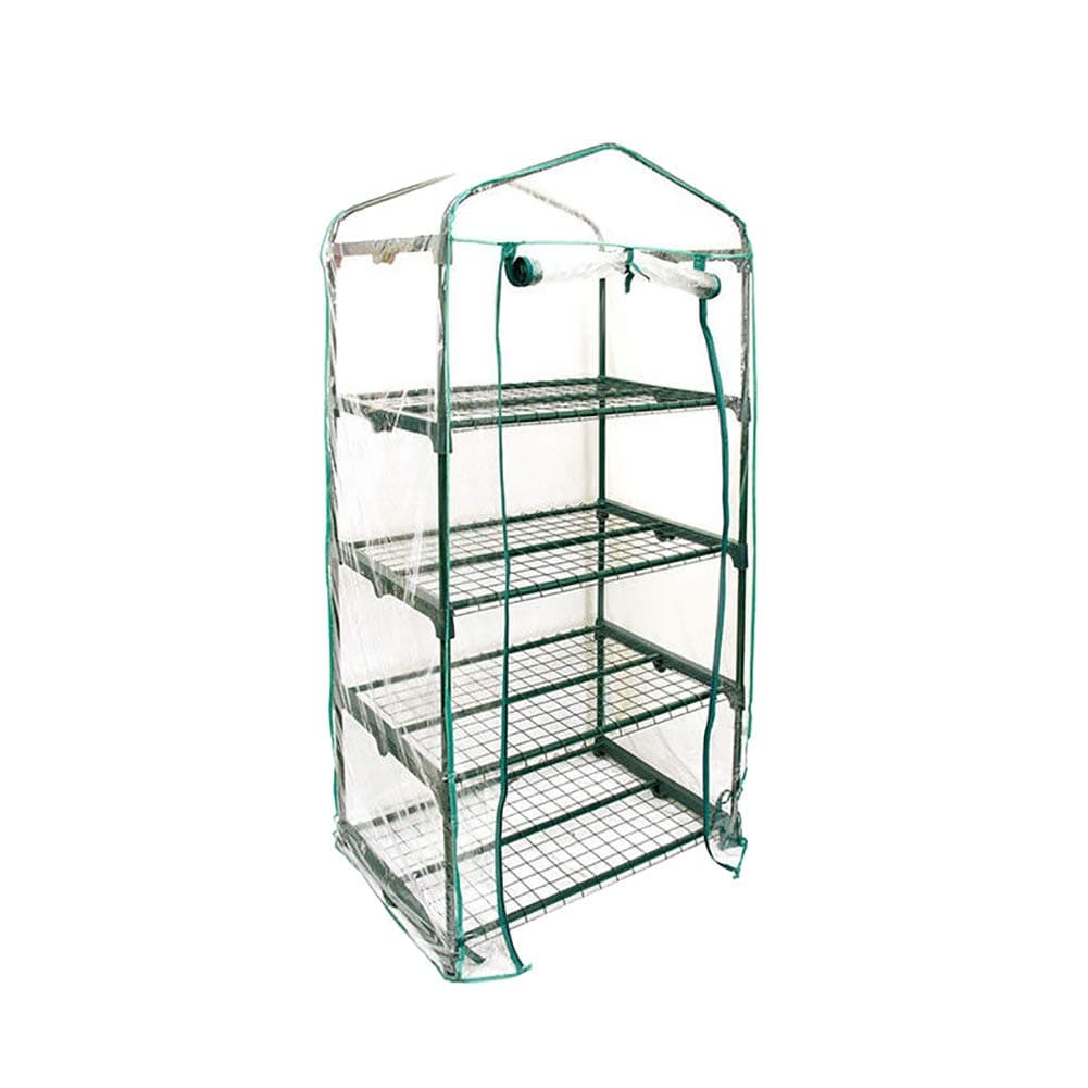 Momangel 3/4/5 Tier Greenhouse Garden Plastic PVC Cover Replacement Garden Plant Grow Storage Shade Reinforced Cover(Without Iron Stand) Clear 4 Tier