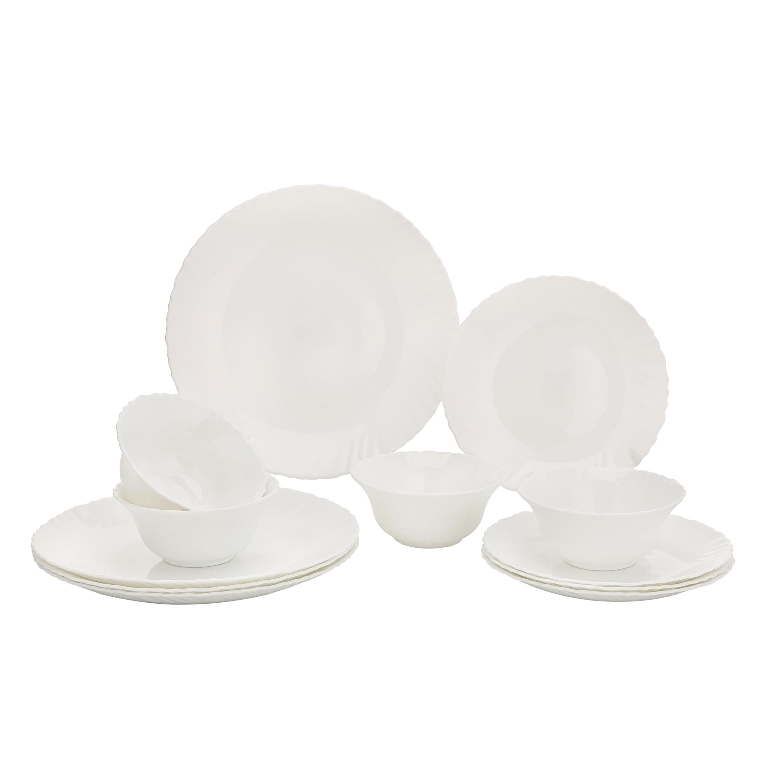 Opal Wear Dinner Set, 12Pc, Beautiful Elegant Design, Dishwasher Safe/Freezer Safe Ideal For Family Meals And Casual Gatherings White, RF10287