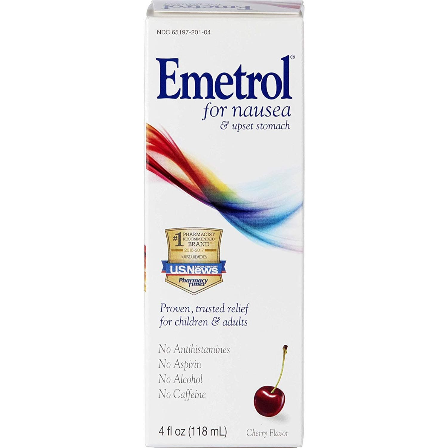 Emetrol for Nausea, Cherry Flavor, 4 Ounces Each (Pack of 5)