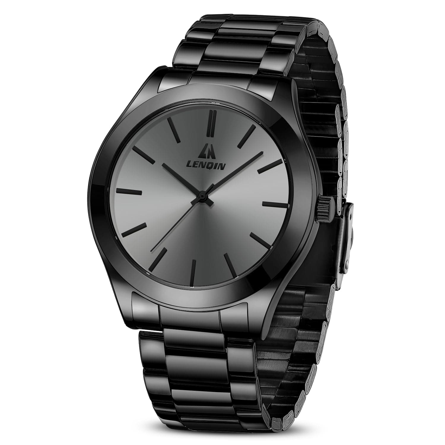 LN LENQIN Mens Watches Waterproof Stainless Steel Watch for Men Analog Quartz Fashion Business Designer Wristwatch