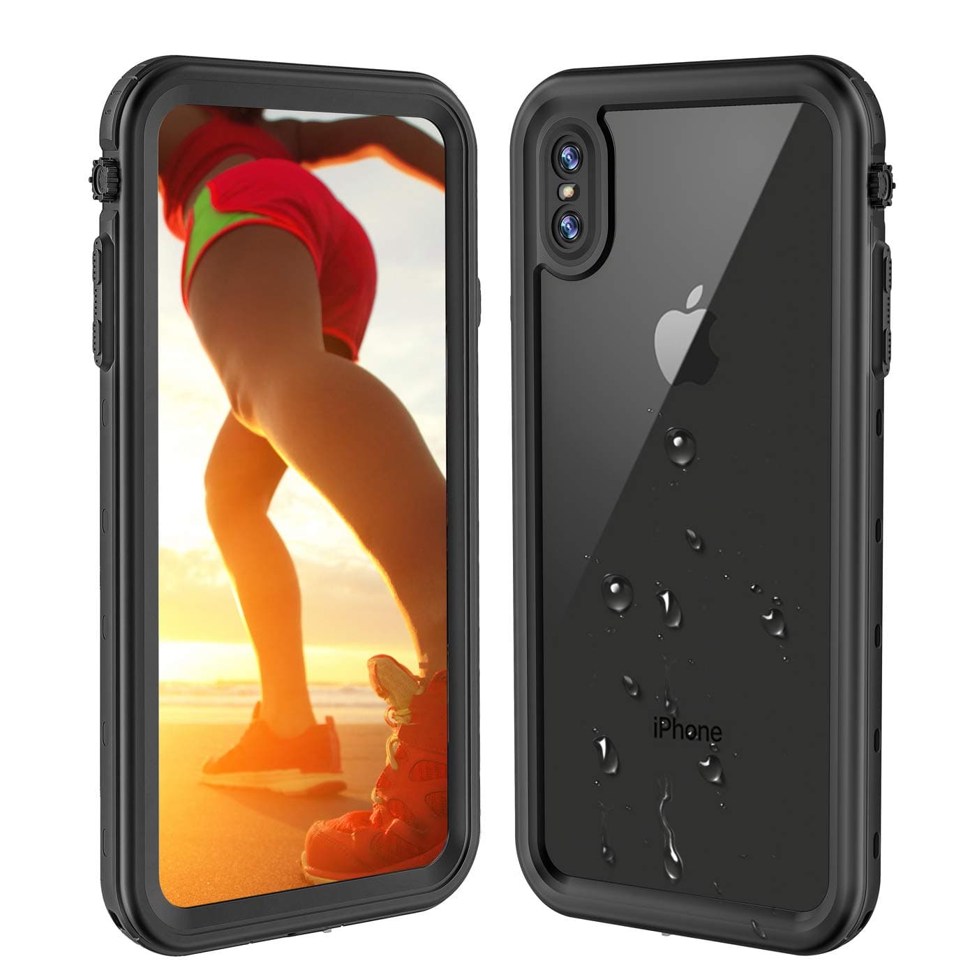 iPhone Xs Max Waterproof Case, iPhone Xs Max Cases Shockproof Underwater Full Body Impact Protective Case for iPhone Xs Max with Bulit-in Screen Protector (Transparent Black, 6.5 inch)