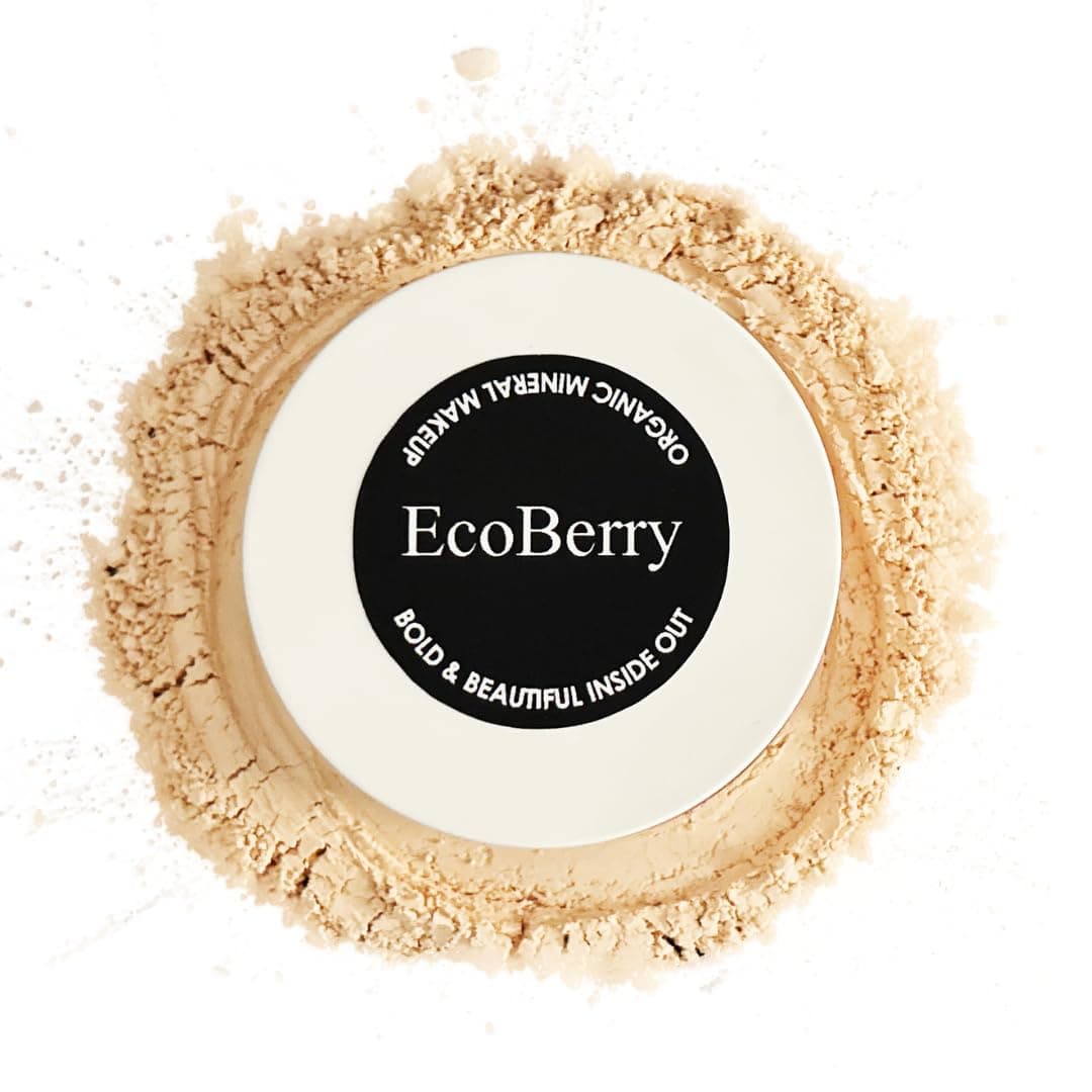 Ecoberry Tinted Face Powder For Everyday No Makeup Look, Talc Free, Hypoallergenic, Sensitive Skin 100% Pure, Organic | Natural Alcohol Free Preservative Chemical Vegan,Beige