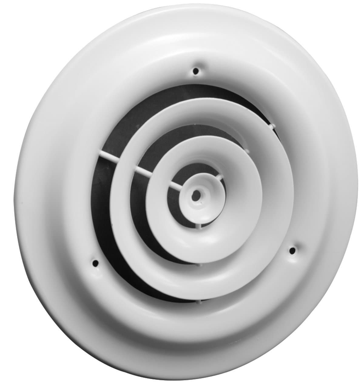 HVAC Premium 8'' Round Ceiling Diffuser - Easy Air Flow - HVAC Vent Duct Cover [White] - [Outer Dimensions: 12'']