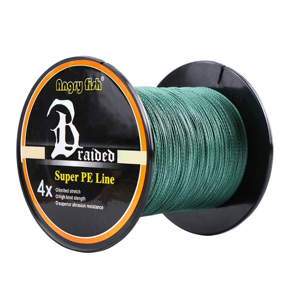 Adeeing Braided Fishing Line 300M/328yards 12LB-80LB Test 4 Stands Super Strong PE Fishing Line Dark Green 0.37mm-50lb