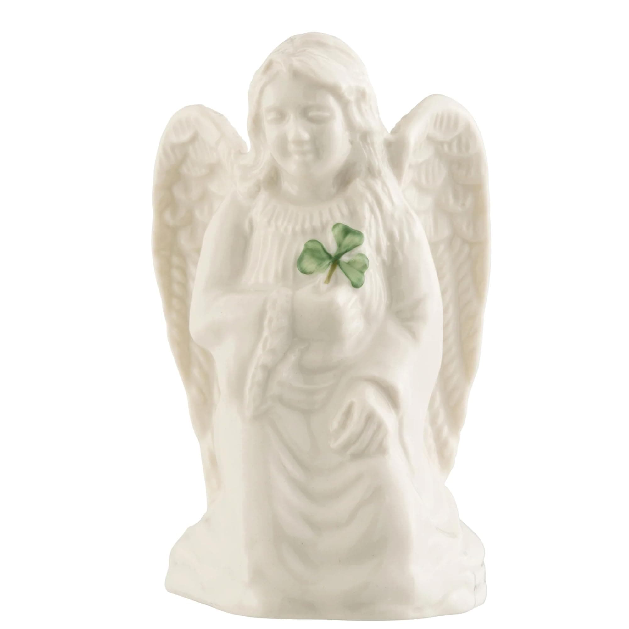 Belleek Angel of Protection - Handcrafted Guardian Angel Figurine Porcelain Irish Decor, 2.16"L x 2.08"W x 3.3"H, White