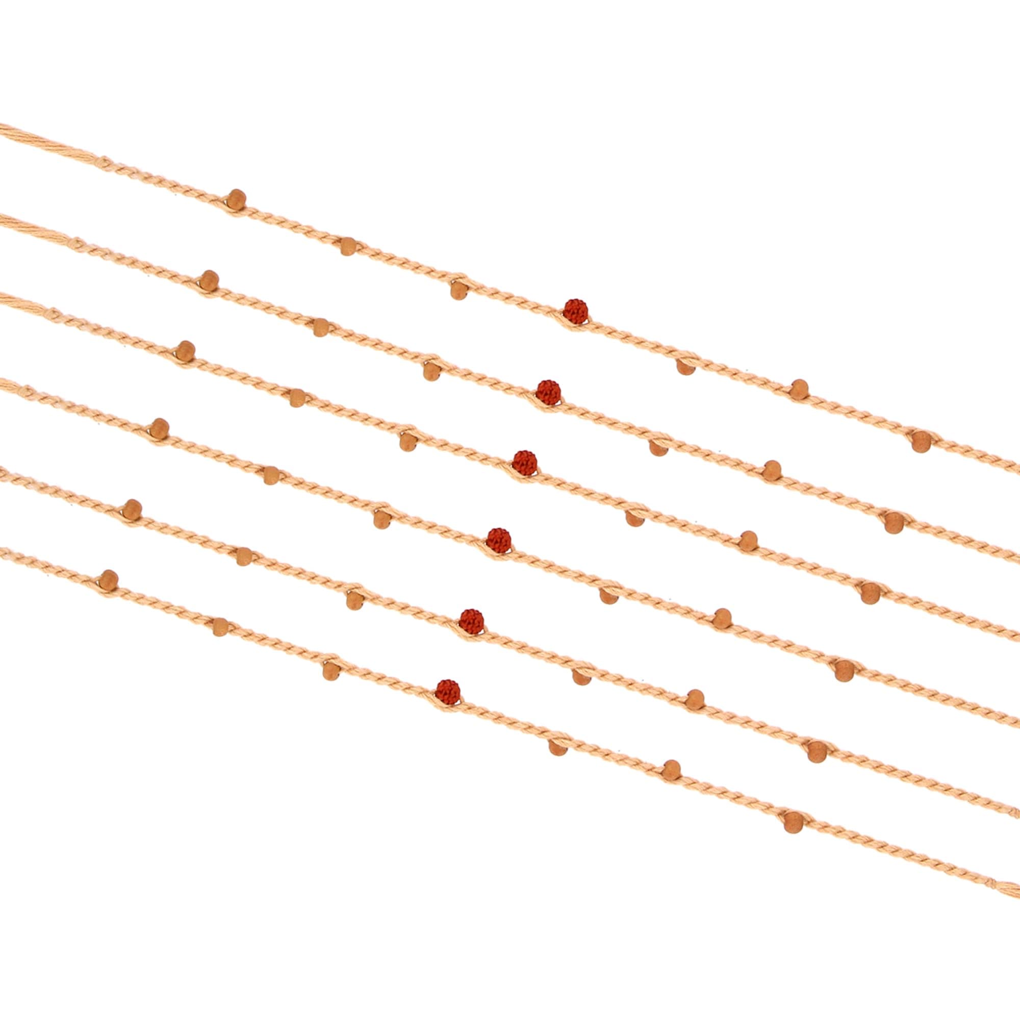 Rakhi for Brothers Set of 6 Raksha Bandhan Thread Rudraksha Rakhi Bracelets Dora Dori for Bhaiya Brother on Rakhi Hindu Indian Festival Rakhadi Rakhari Threads