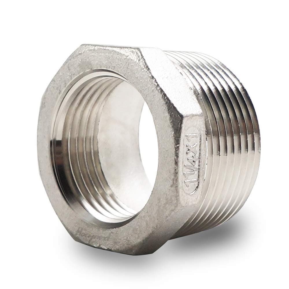 npt 1-1/4 to 1 reducing bushing, male to female reducer stainless steel 304