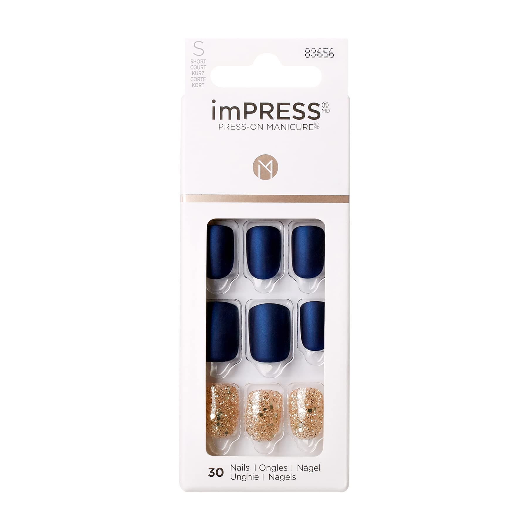Kiss Impress Bells & Whistles Press-On Manicure Nails,30 pieces