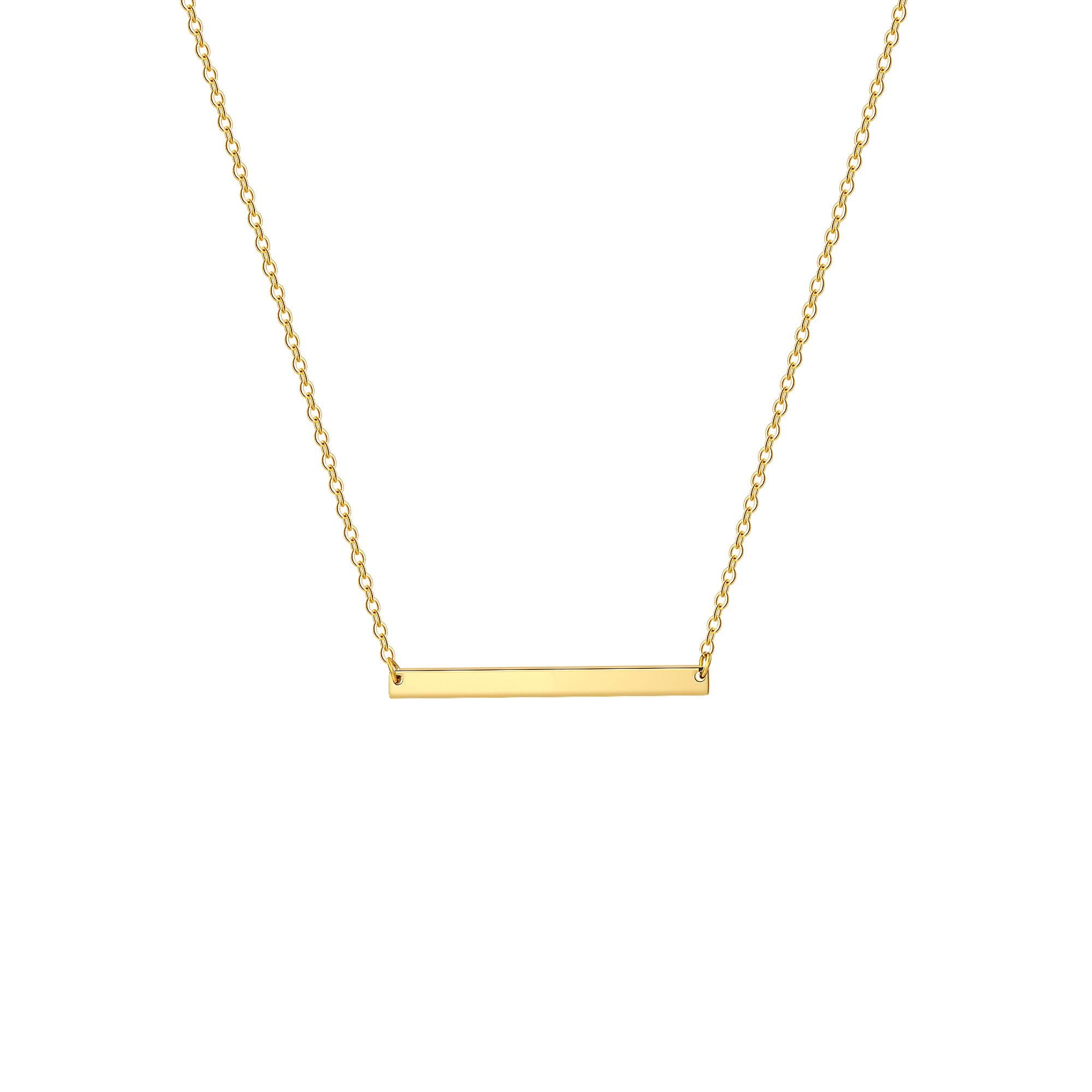 Dainty Gold Layered Bar Neckalce Moon Pendant Lariat Y Necklace 14K Gold Simple Necklace for Women
