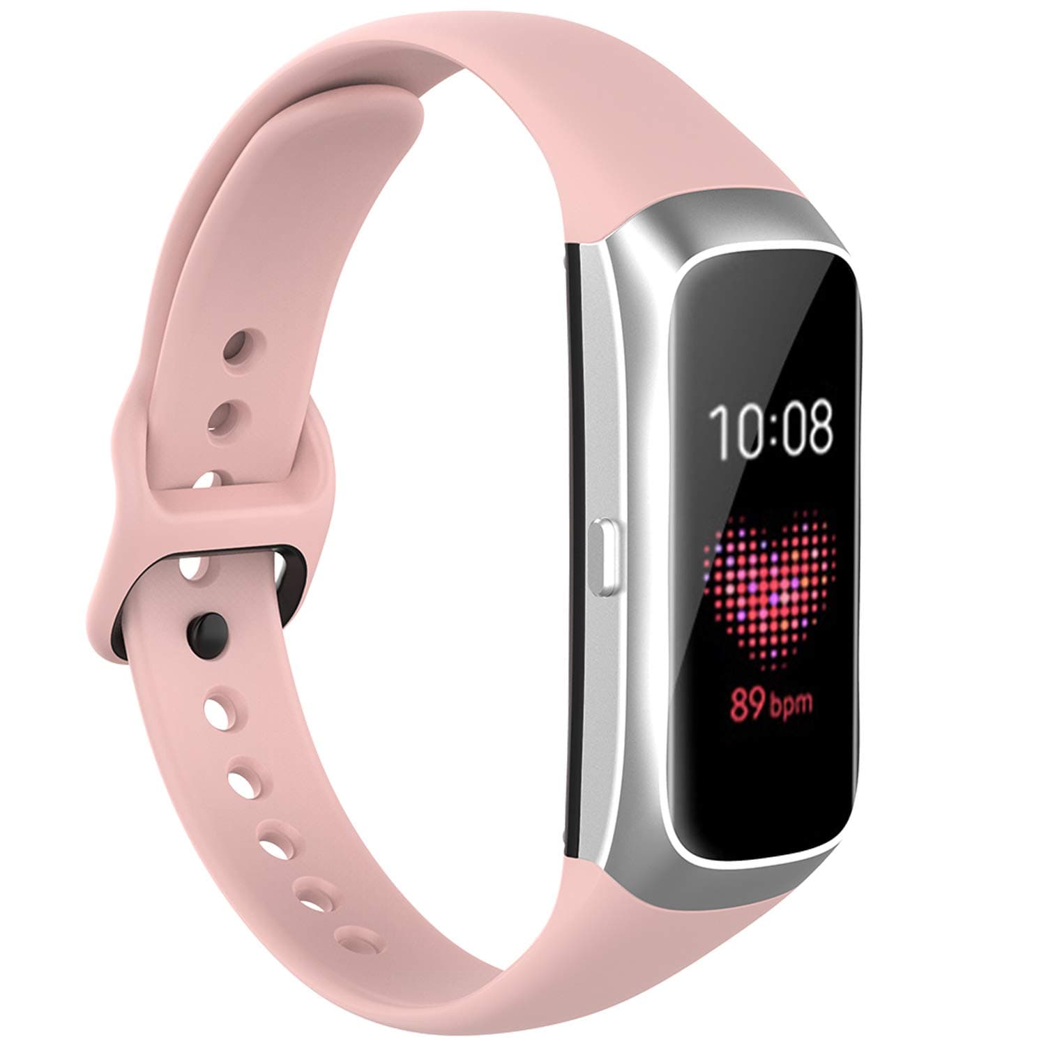 Fit for Samsung Galaxy Fit SM-R370 Watch Bands, Adjustable Soft Silicone Replacement Band Straps Wristbands Bracelet Fit Samsung Galaxy Fit Fitness Smartwatch for Women Men (Pink)