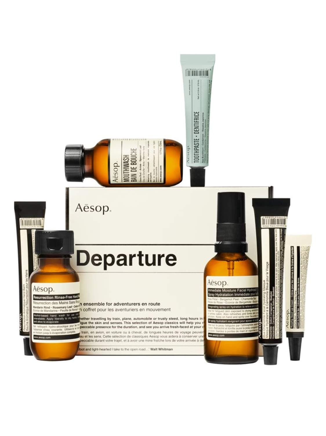 Departure 7-Piece Travel Kit! Seven Travel-Sized Essentials For Hand Care, Skincare And Oral Care! Cleanse And Moisturize The Hands, Skin & Oral Hygiene! Arrive Fresh-Faced At Your Destination!