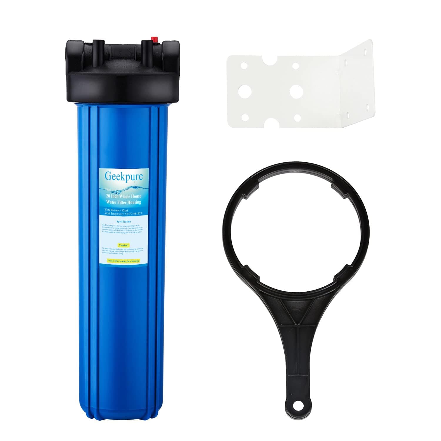 20 Inch Whole House Big Size Water Filter Housing-1"NPT Brass Port-Blue Color-Fit for 4.5"x20" Filters