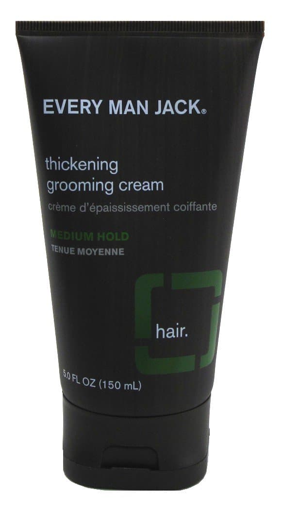 Every Man Jack Thickening Grooming Cream Medium Hold 5 Ounce (145ml) (2 Pack)