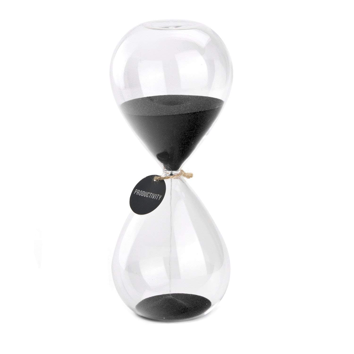 SWISSELITE Hourglass Sand Timers, Hourglass Sand Clock Inspired Glass for Home, Desk, Office Decor (8.5Inch-60Mins Pirate Black)