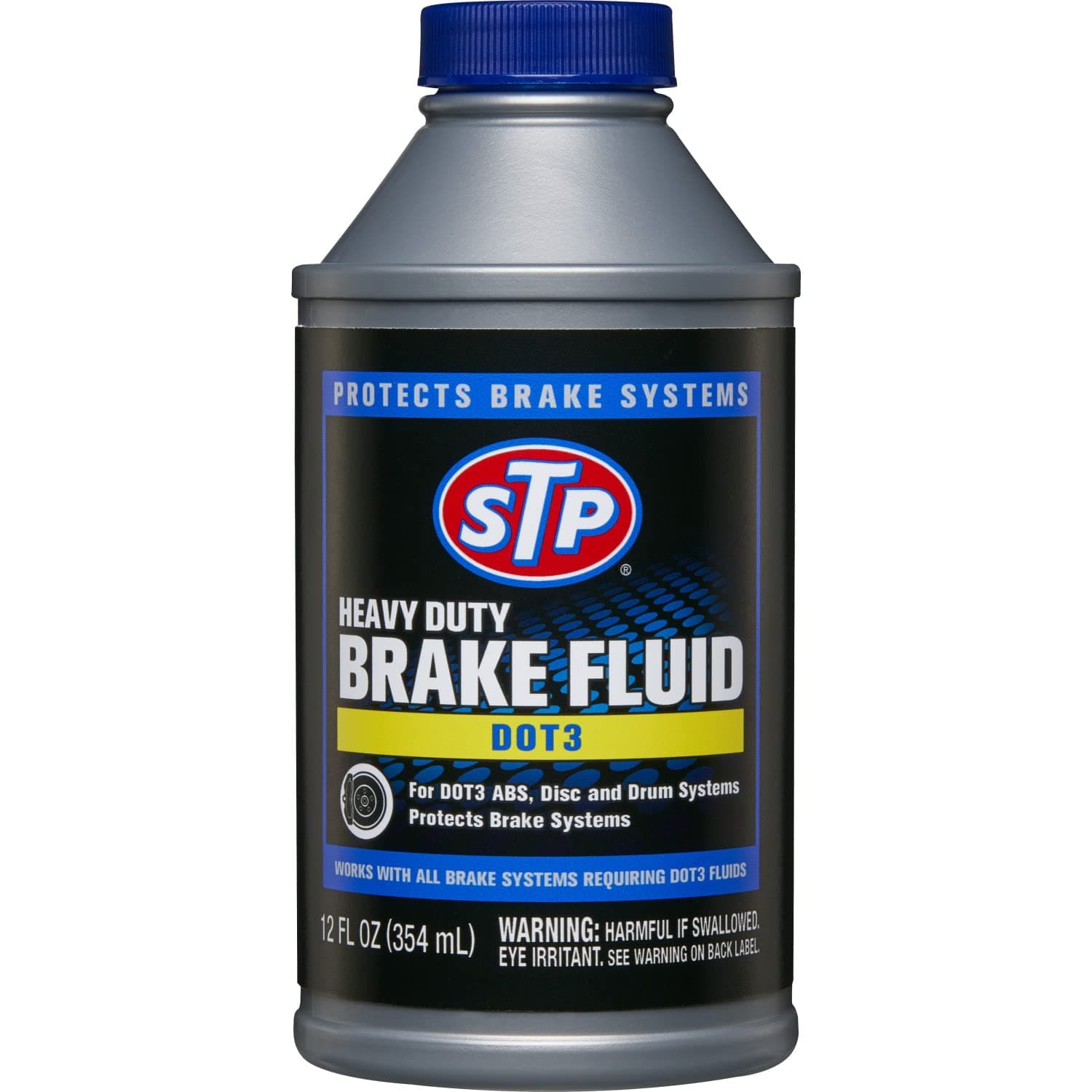 STP Heavy Duty Brake Fluid, Dot 3 Brake Fluid Protects Brake Systems, ABS, Disc and Drum Systems, 12 Oz, STP