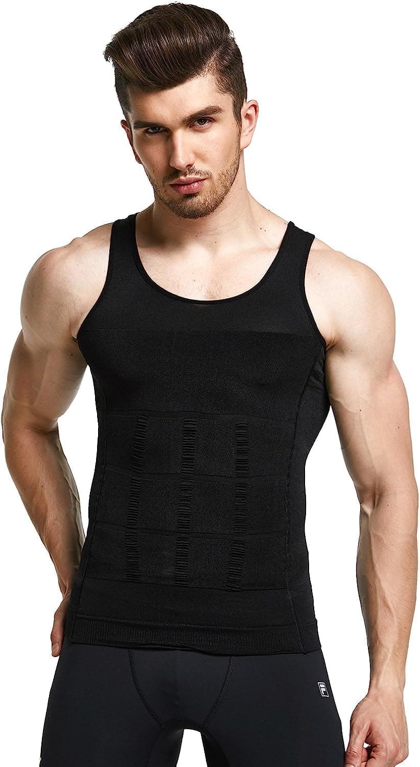ADAPremium Men's Compression Tank Top, Slimming Body Shaper Vest, Tummy Control Undershirts for Men