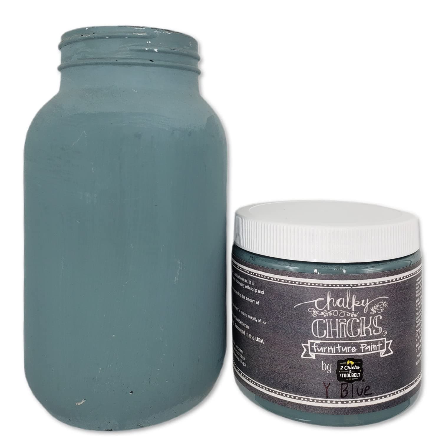 Chalky | Chalk Finish Paint | Perfect For Furniture, Cabinets, Home Decor, & DIY Craft Projects | 16 oz | Y Blue