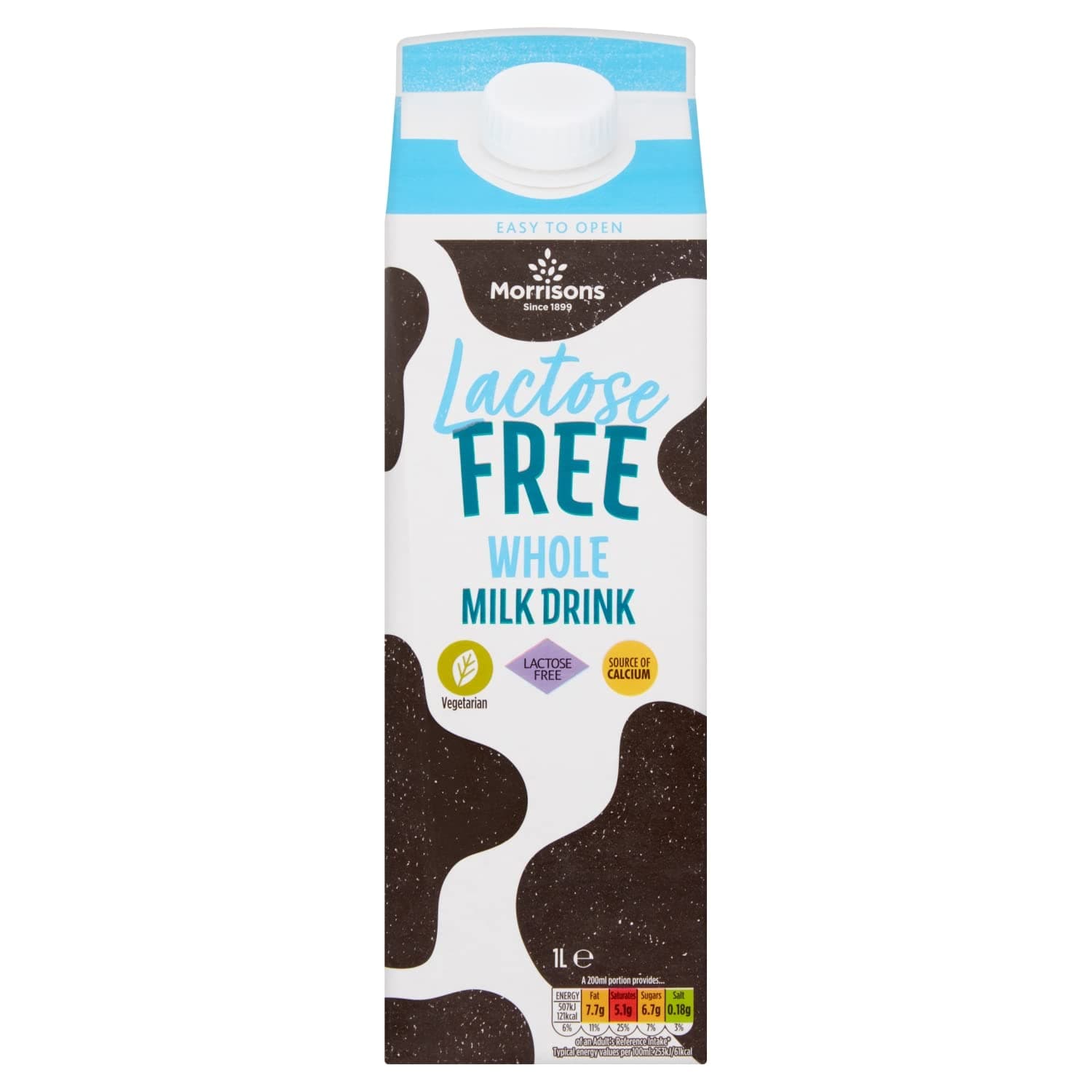 Morrisons Lactose Free Whole Milk, 1L