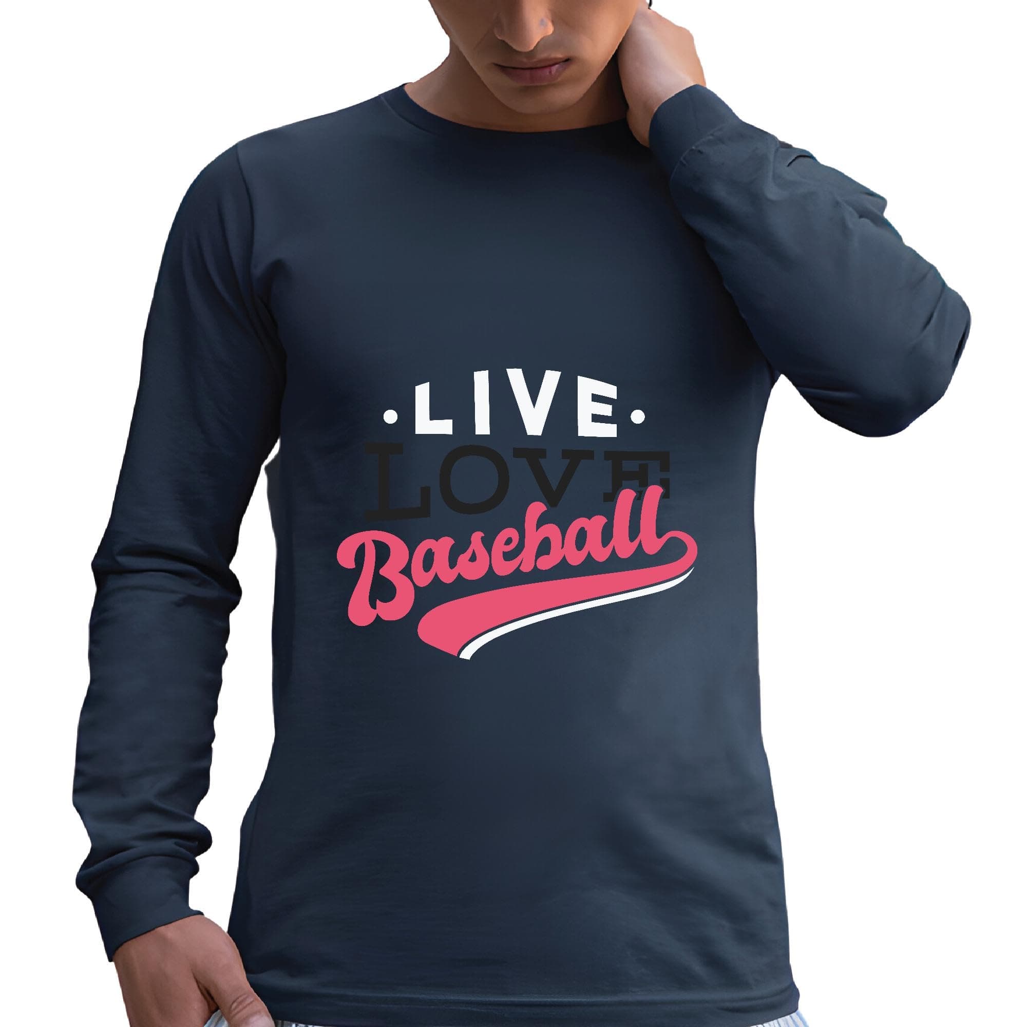 Gift Ideas for Sports Fans Live Love Lettering in Different Font Styles and Colors Black and Muticolor Unisex Long Sleeve T Shirt