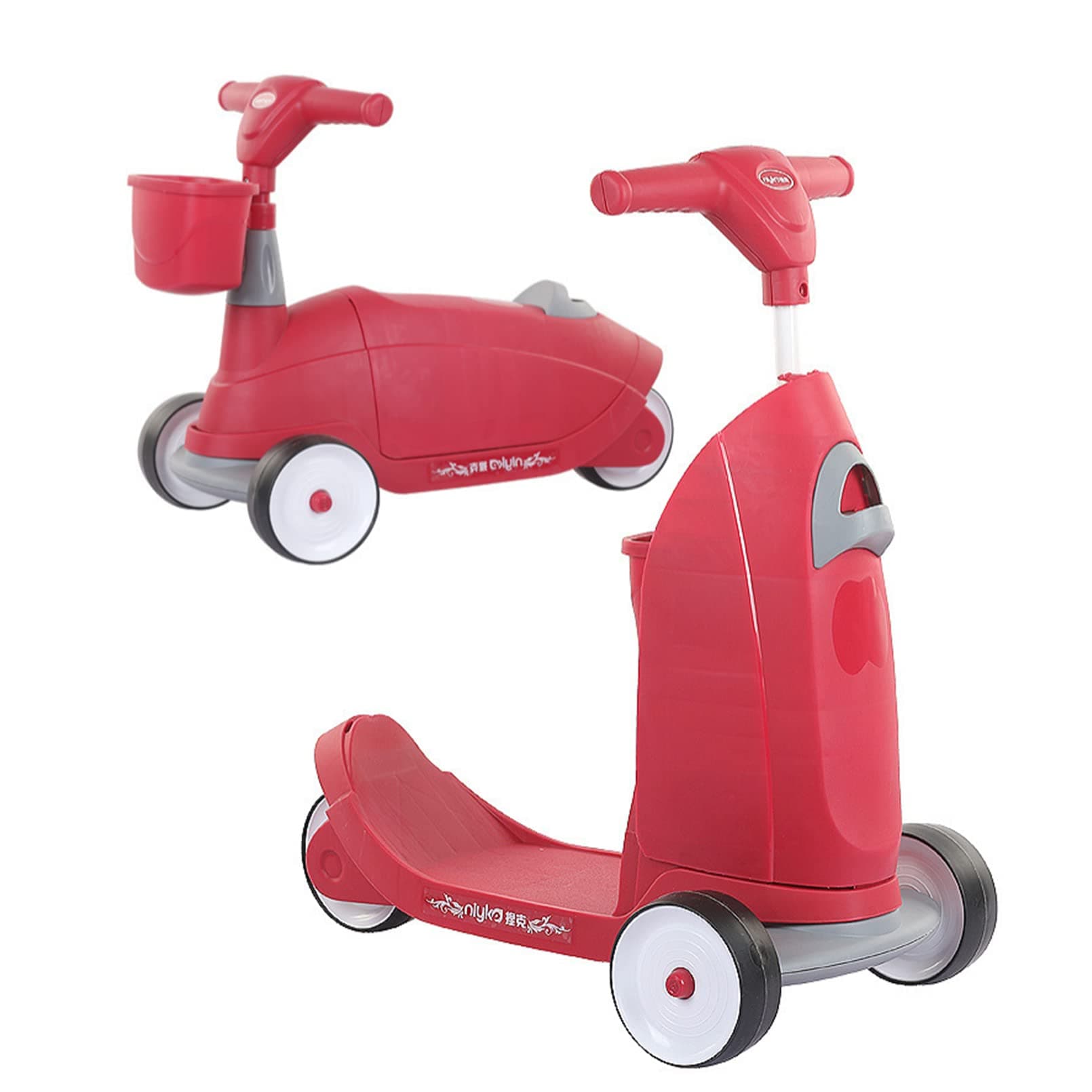 AM ANNA Tricycle for 1-4 Year Olds Toddler Bike Transformable 2-in-1 Kids Bicycle 3-Wheeler Ride-on Toy Boys & Girls Toys, Children's Bikes Outdoor Outing Red