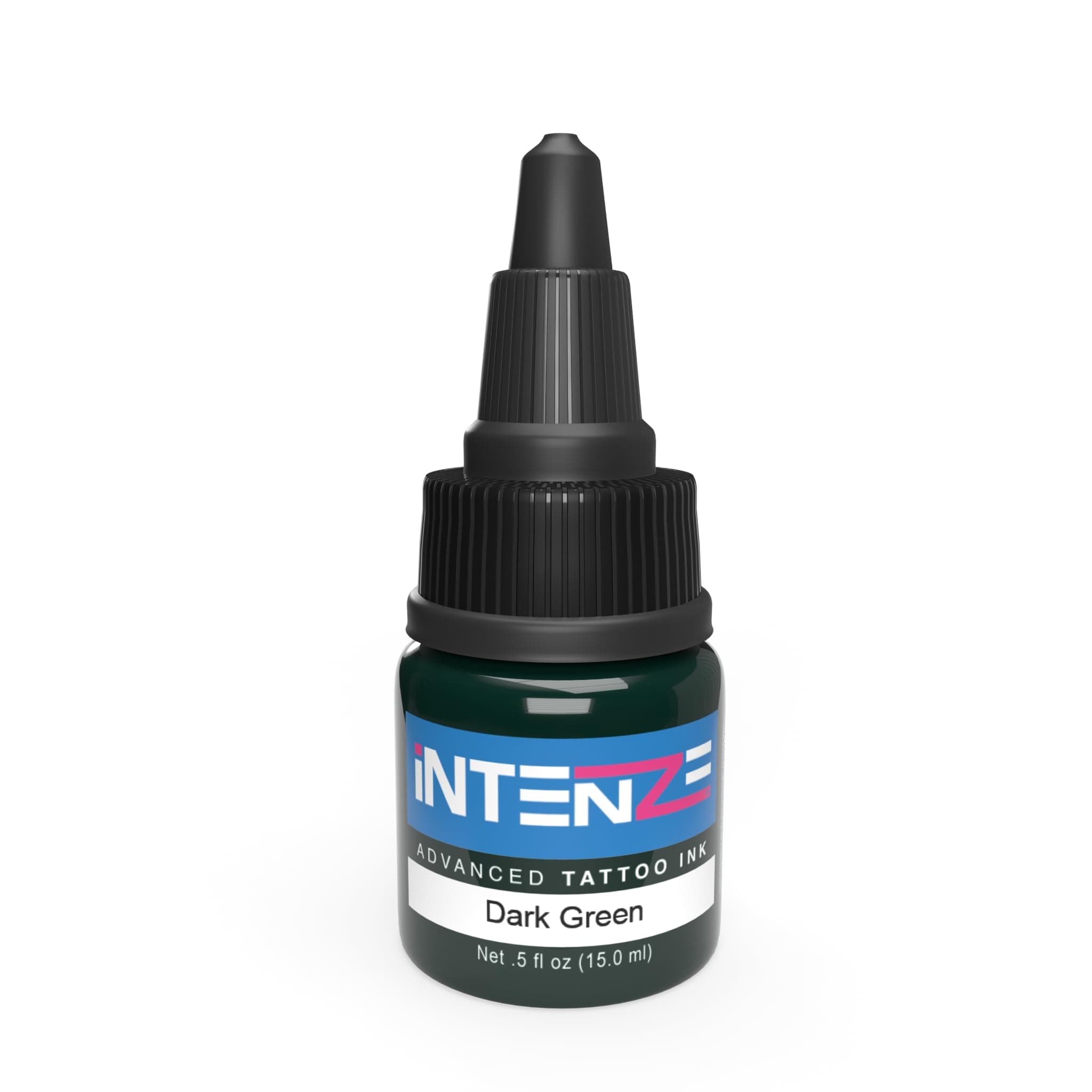 Intenze Dark Green Tattoo Ink 1/2 oz with Excellent Long-Lasting Opacity, Made in USA, Exceptional Skin Coverage, Sterilized and Direct from The Manufacturer