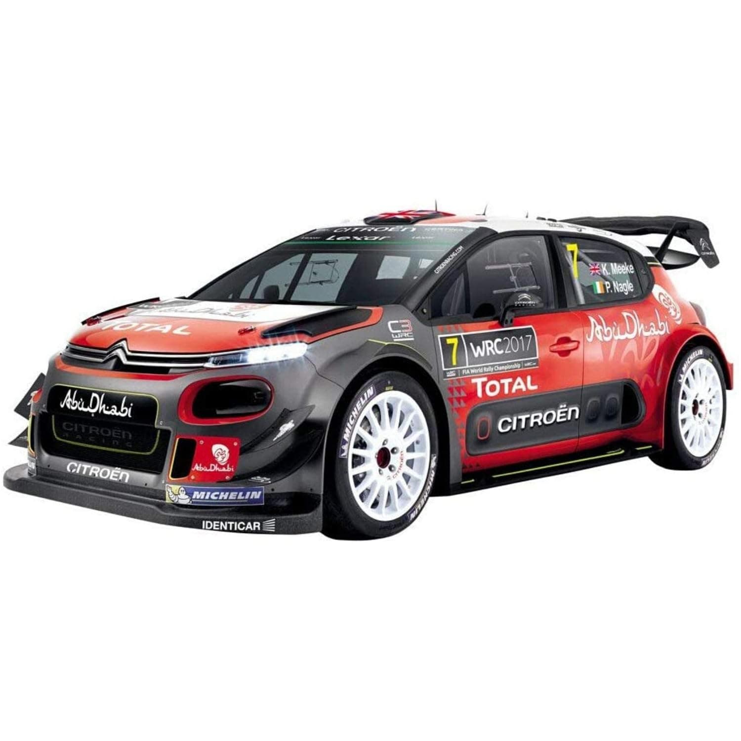 MONDO MOTORS MOD63536 Citroen C3 WRC, Model 1:24 Scale, Speed up to 8 km/h, Toy Car for Children-63536, red