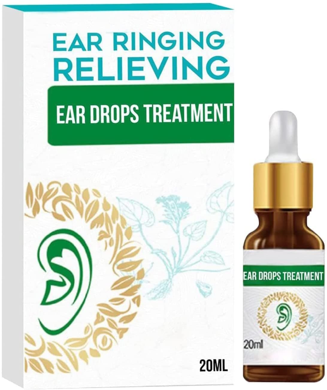 Organic Ear Ringing Remedy Drops,Ear Drops to Help Stop Ringing in The Ears,Tinnitus Relief,Noises in Ears,Pain,and Discomfort,Relieves Ear Aches,Swimmer's Ear (3pcs)