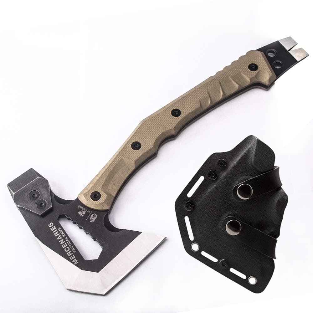 HX HX OUTDOORS Mercenarys Tactical Engineer Axes Multifunctional Explosion-Proof Axe Camping Artillery Fire Rescue Hammer Hiking Tools,Black