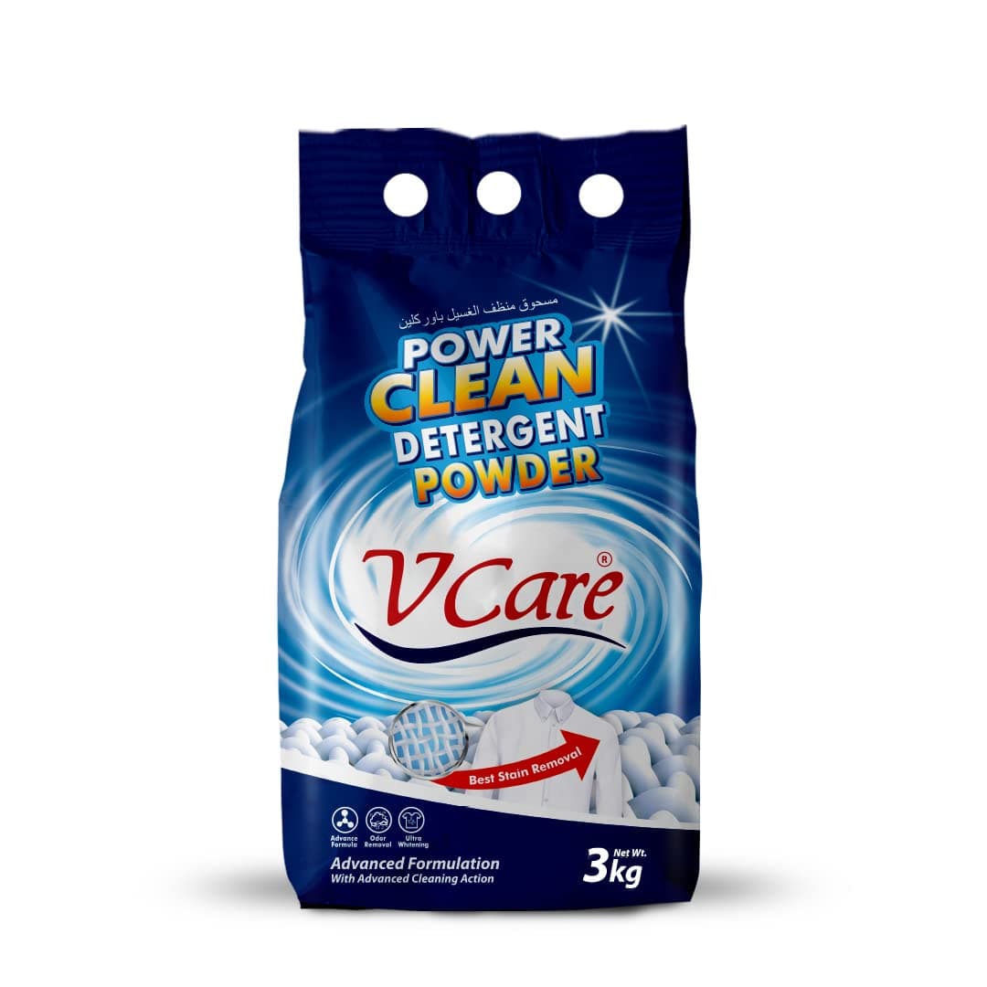 Power Clean Laundry Detergent Powder - Effortless Stain Removal - Removes Odour and Provides Ultra Whitening with a Refreshing Scent - 3Kg