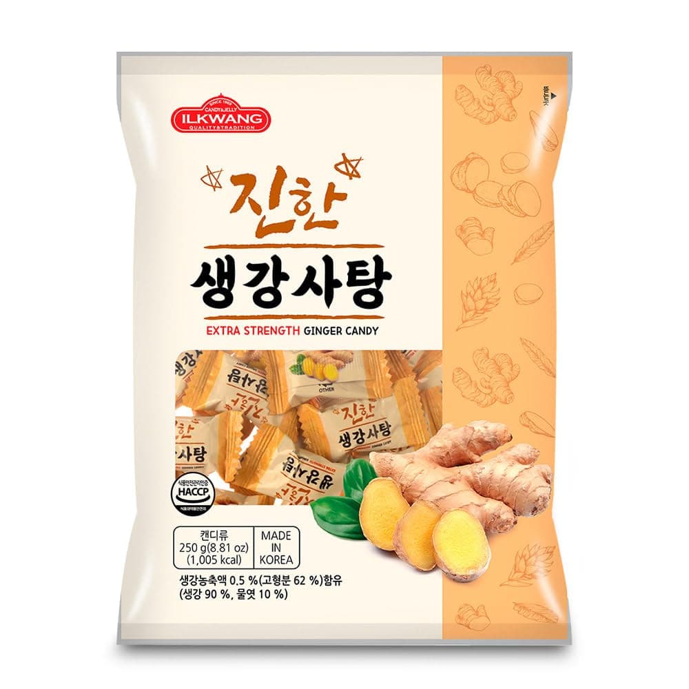 Minecook Ilkwang Extra Strength Ginger Flavor Candy Spicy Candy / 250g(8.81oz)