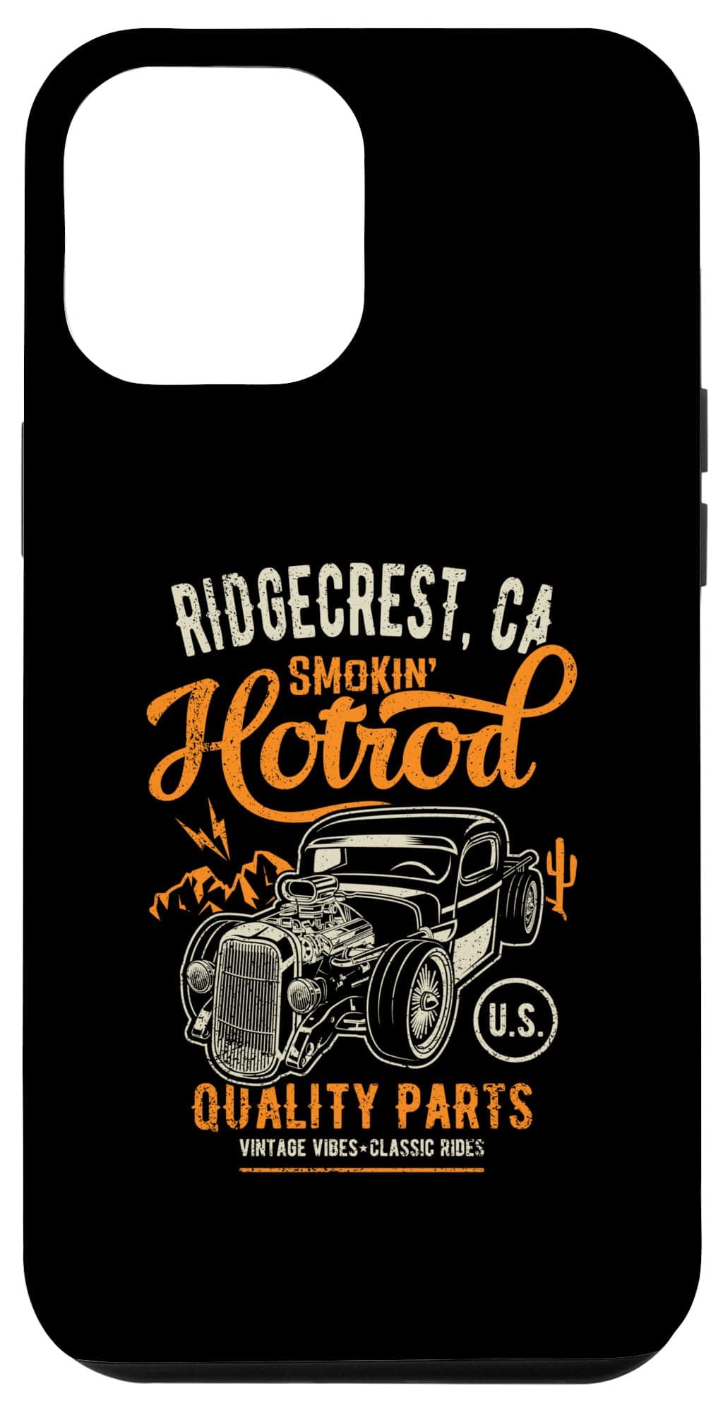 iPhone 15 Pro Max Ridgecrest California Hotrod Garage Car Distressed Design Case