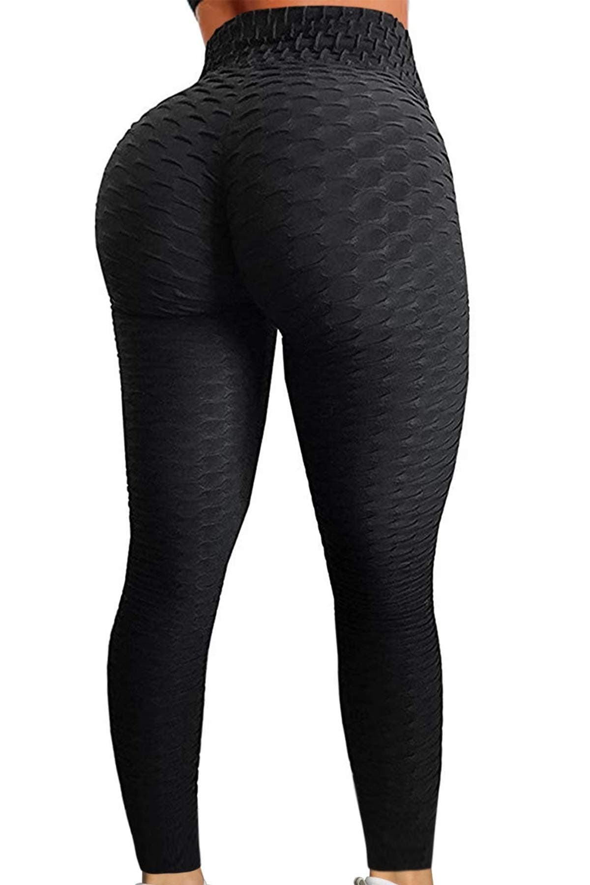 Pau1Hami1ton Women's Scrunch Leggings Honeycomb High Waisted Yoga Pants Capris Workout Running Gym Butt Lift Sport Tights GP-11